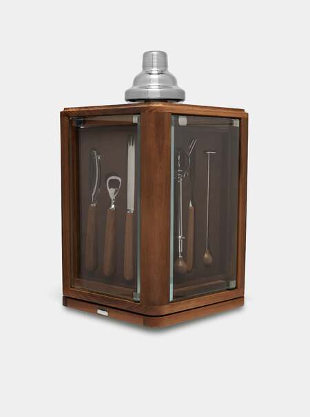 Walnut Rotating Bar Set
