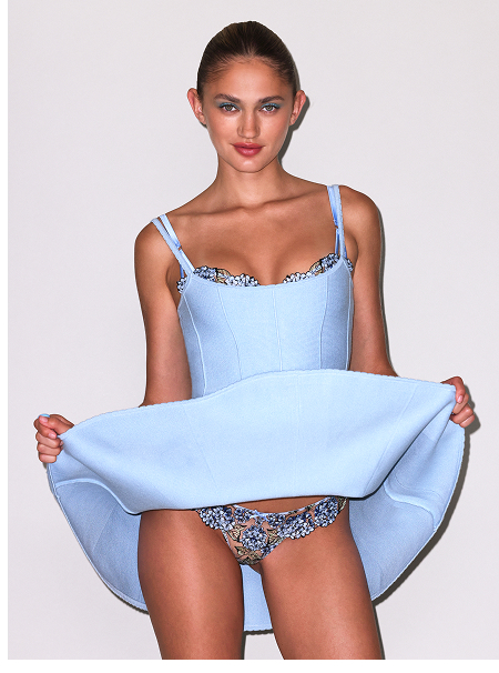 Flared Corset Dress In Light Sky