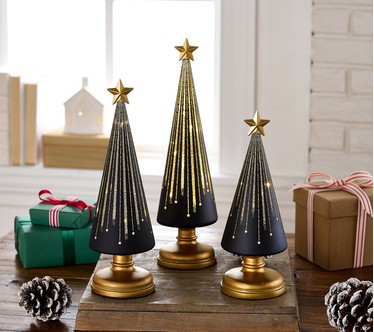 Set of 3 Illuminated Starry Night Trees by Valerie