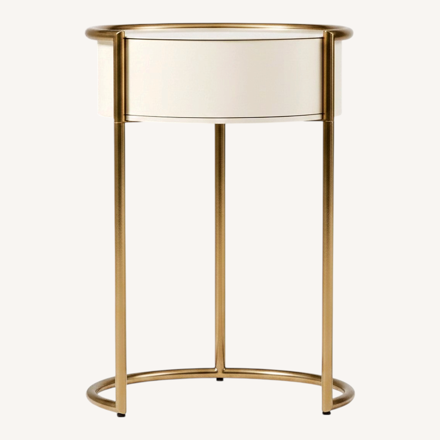 Image of West Elm White Metal Nightstand