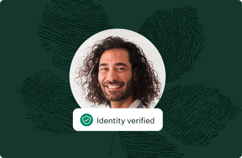 Image of headshot of a man showing identiy verified ui