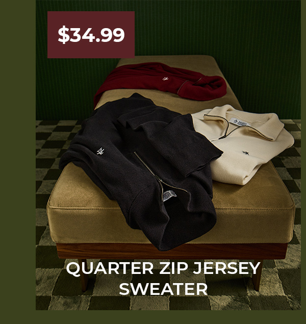 Shop the Quarter Zip Jersey Sweater