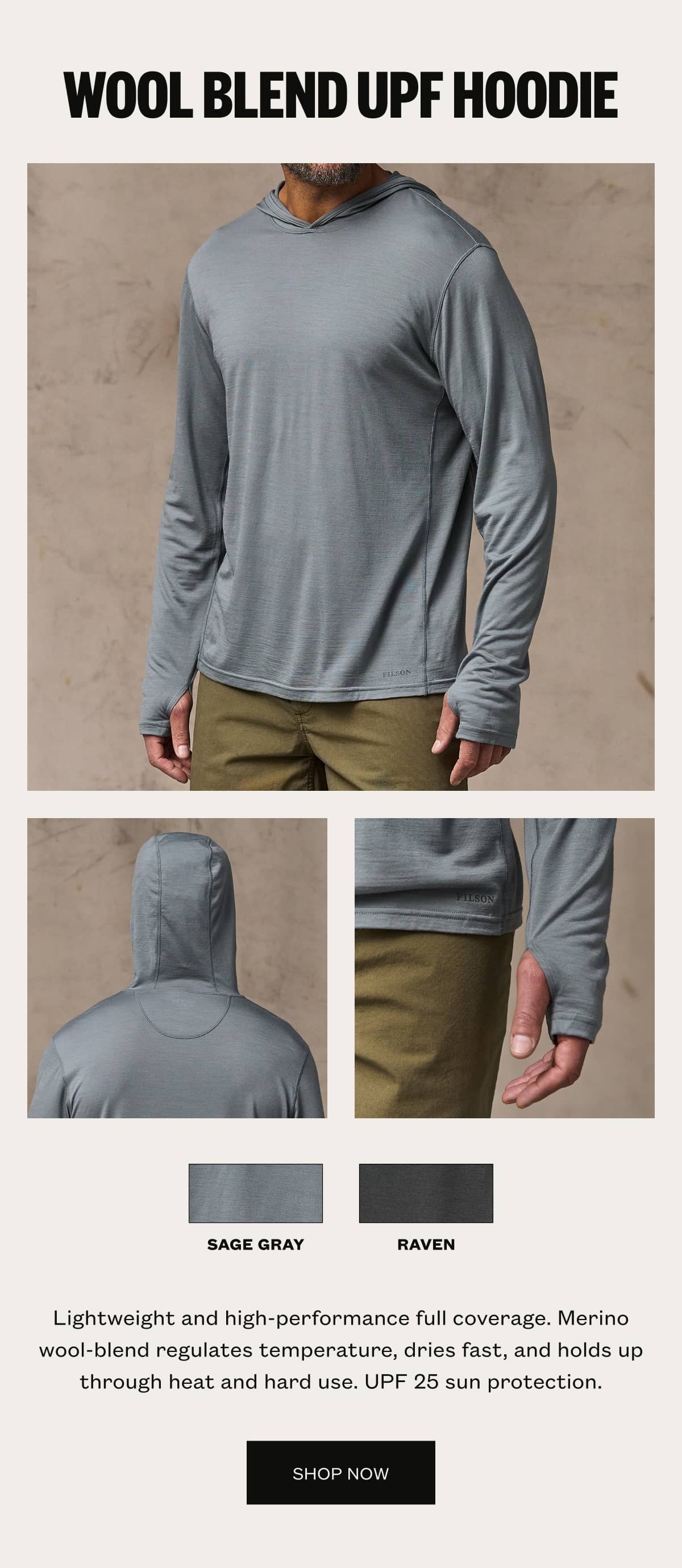 Wool Blend UPF Hoodie