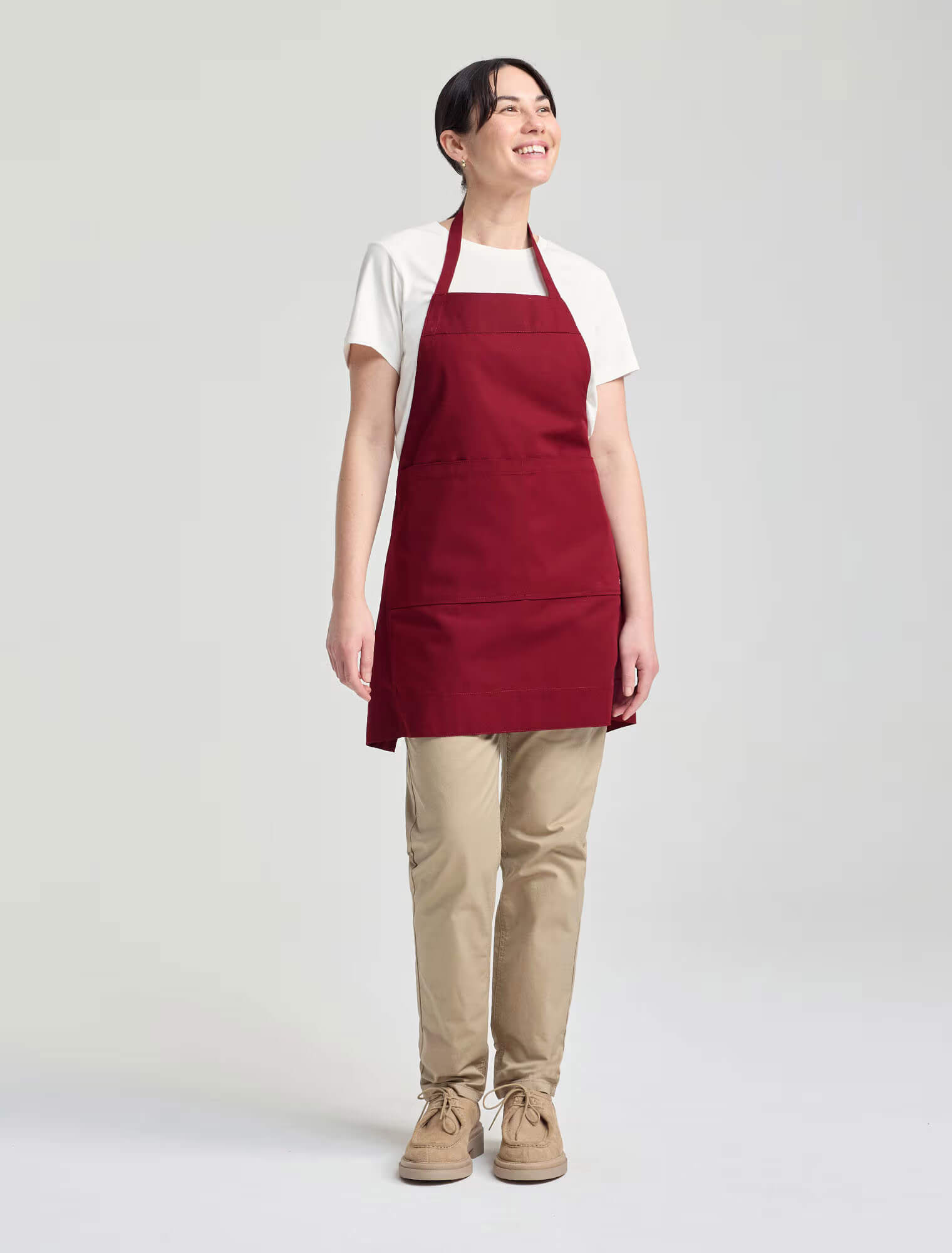 Deli Short Cut Apron - Burgundy