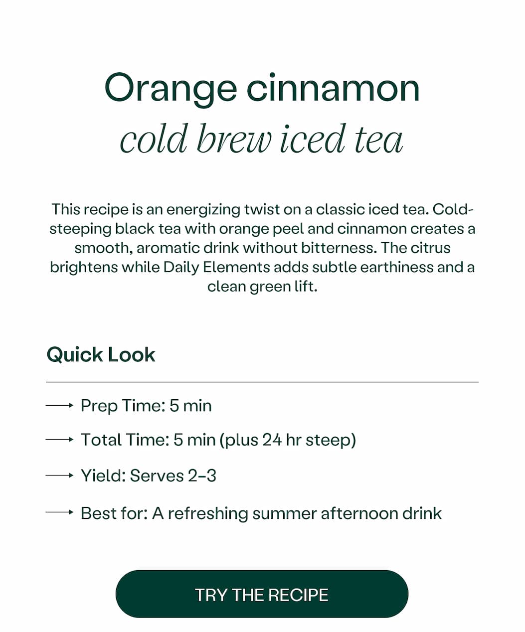 Quick Look: Orange Cinnamon Cold Brew Iced Tea