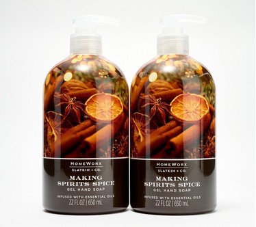 HomeWorx by Slatkin + Co. S/2 22oz Making Spirits Spice Soaps