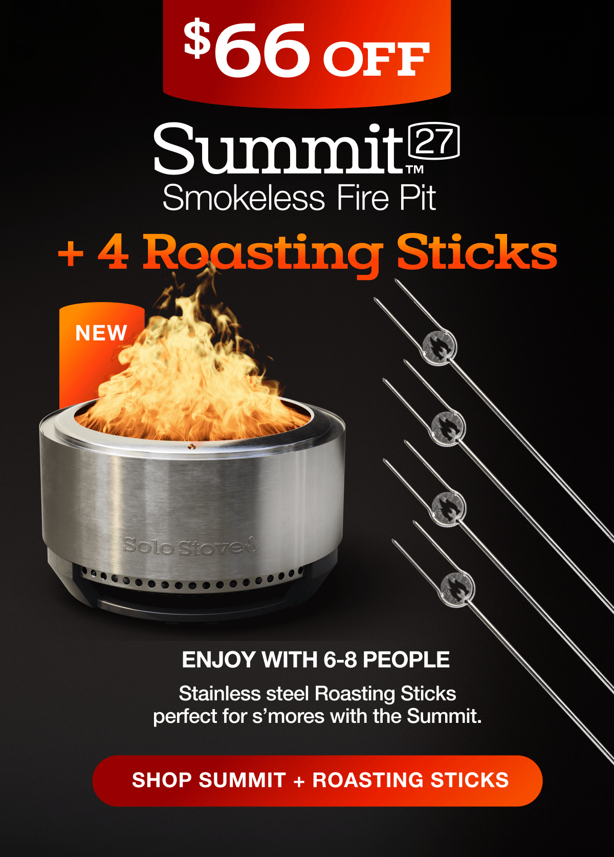 Summit 27 Fire Pit + Roasting Sticks Bundle