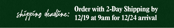 2 Day Shipping Cutoff is Tomorrw
