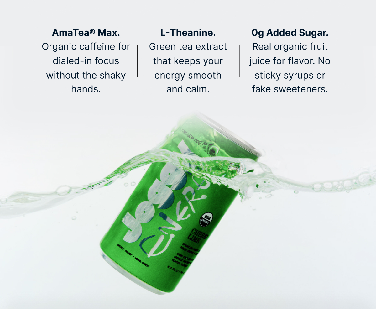 Most energy drinks are sugar bombs in disguise. Joggy is different. Steady, organic focus powered by real fruit and premium caffeine.