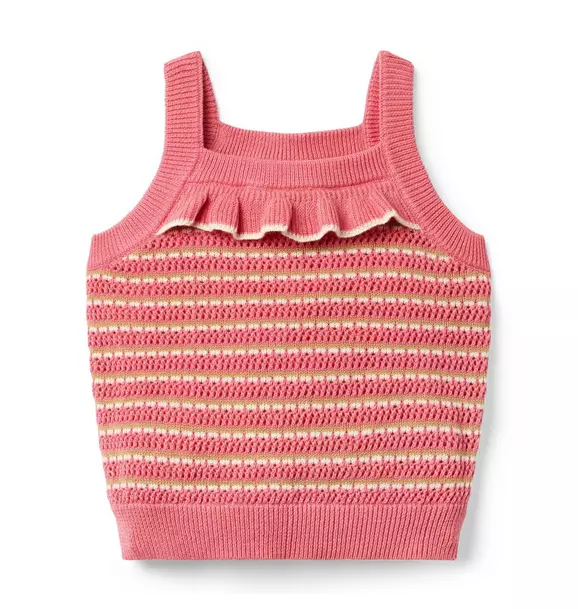 Image of Striped Ruffle Sweater Top