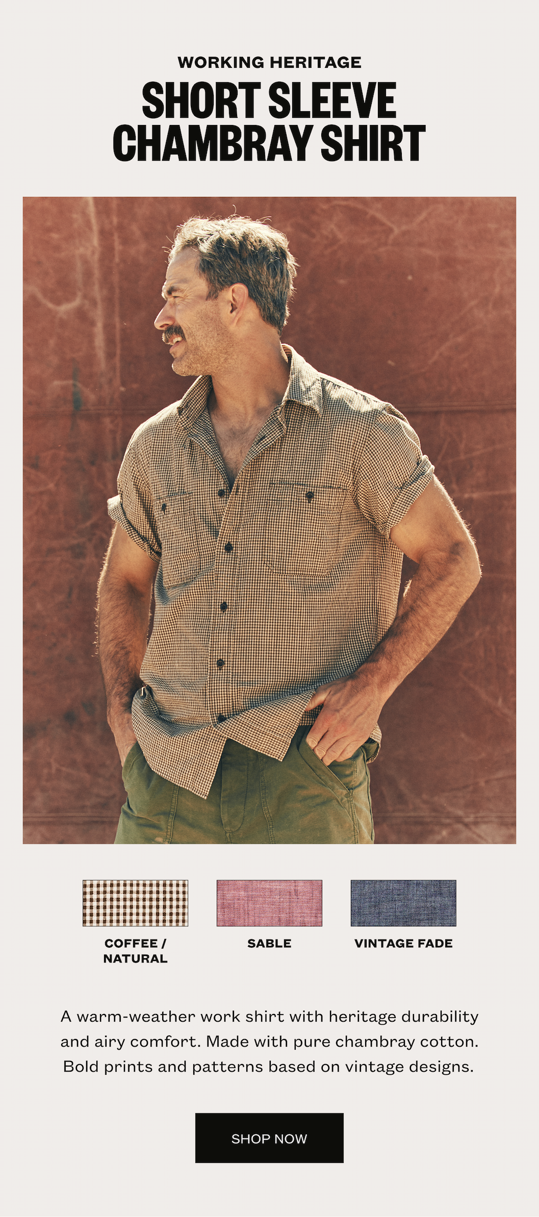 Short Sleeve Chambray Shirt