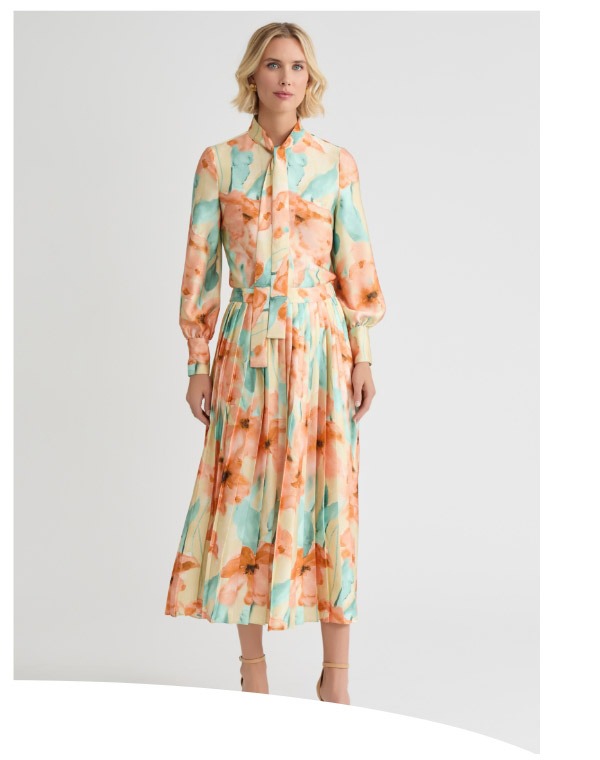 Floral Printed Crepe de Chine Blouse