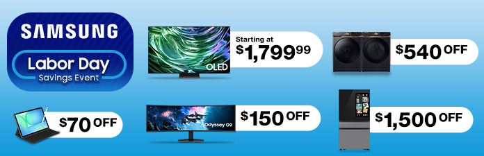 Samsung  OLED TVs Labor Day Event starting at $1799.99