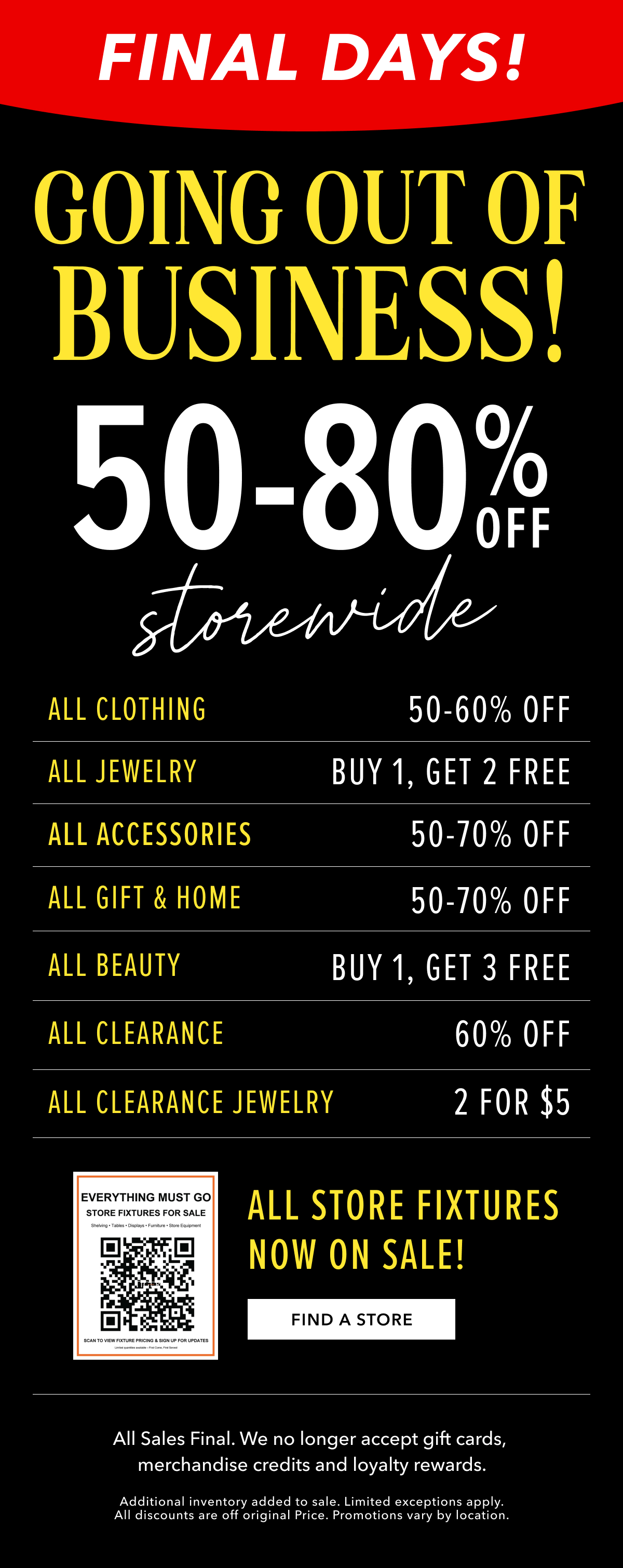 Store Closing Sale