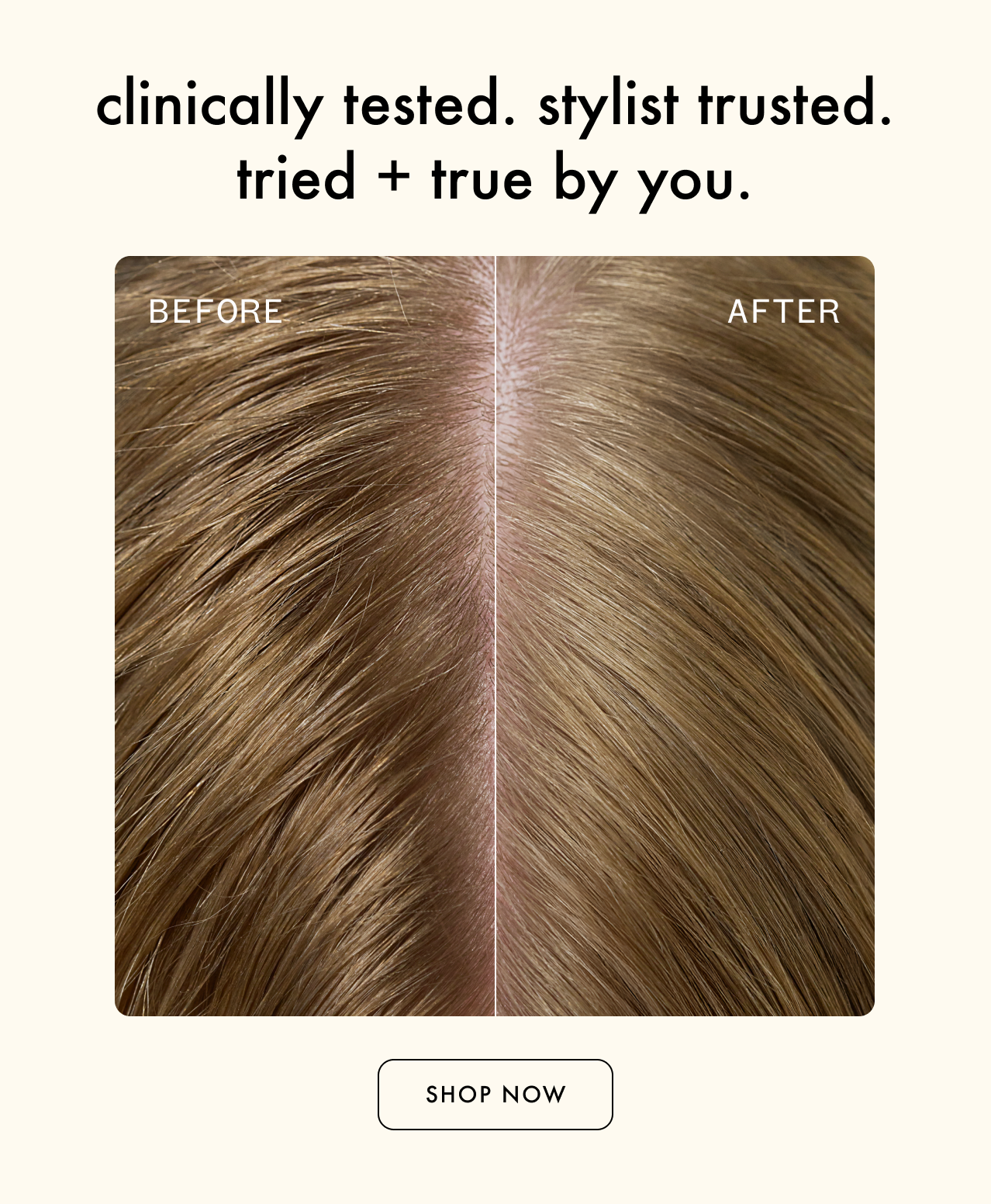 before and after using perk up guava granita dry shampoo