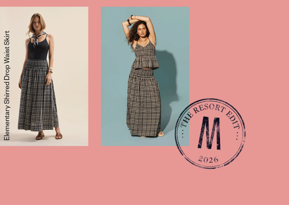 Elementary Shirred Drop Waist Skirt