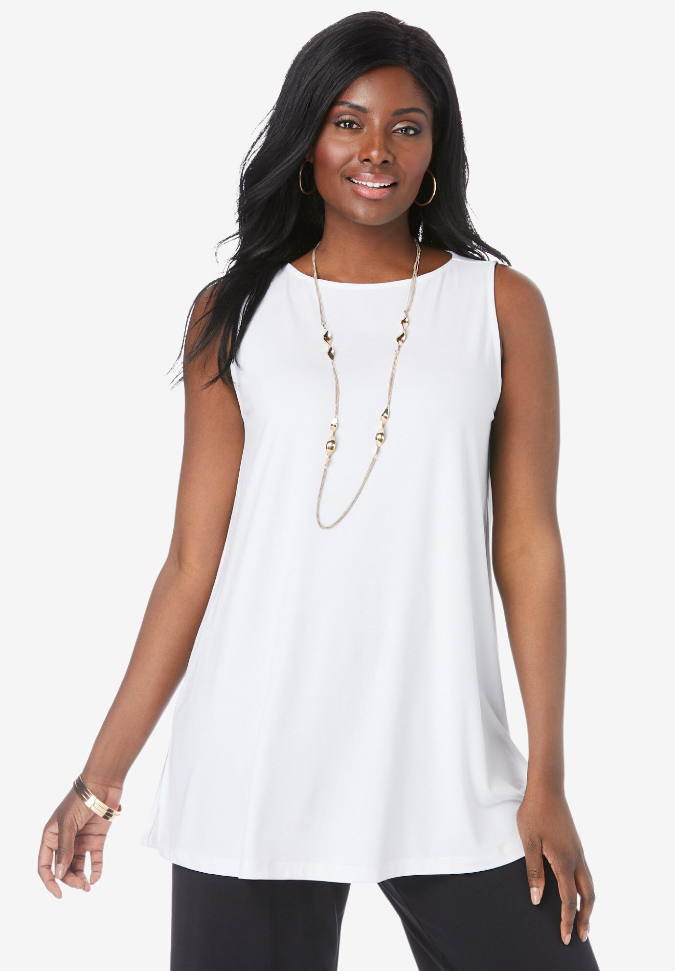 Stretch Knit Tunic Tank﻿