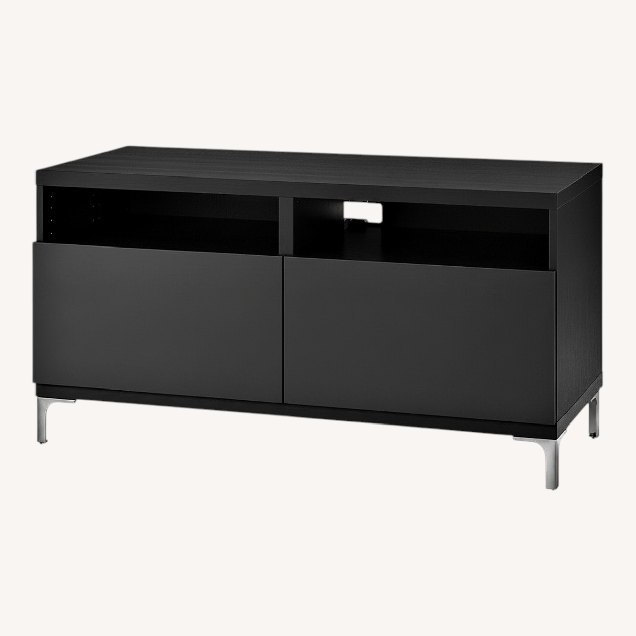 Image of Ikea Besta Black Wood Veneer Media Storage