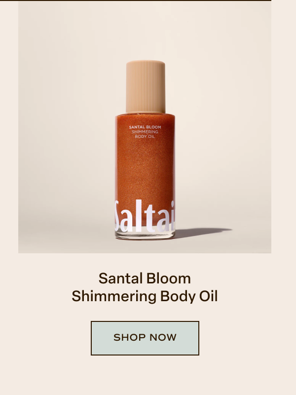 santal bloom shimmering body oil