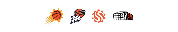 Suns, Mercury, Valley Suns and Footprint Center logos