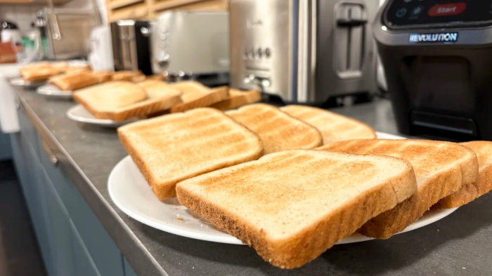 variety of toast against toasters