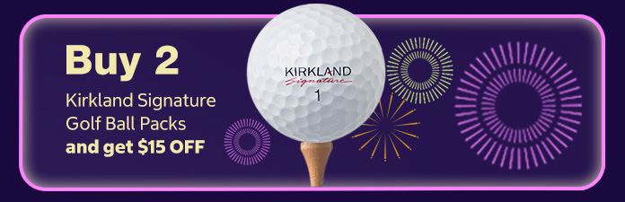 Buy 2 Kirkland Signature golf ball packs and get $15 OFF