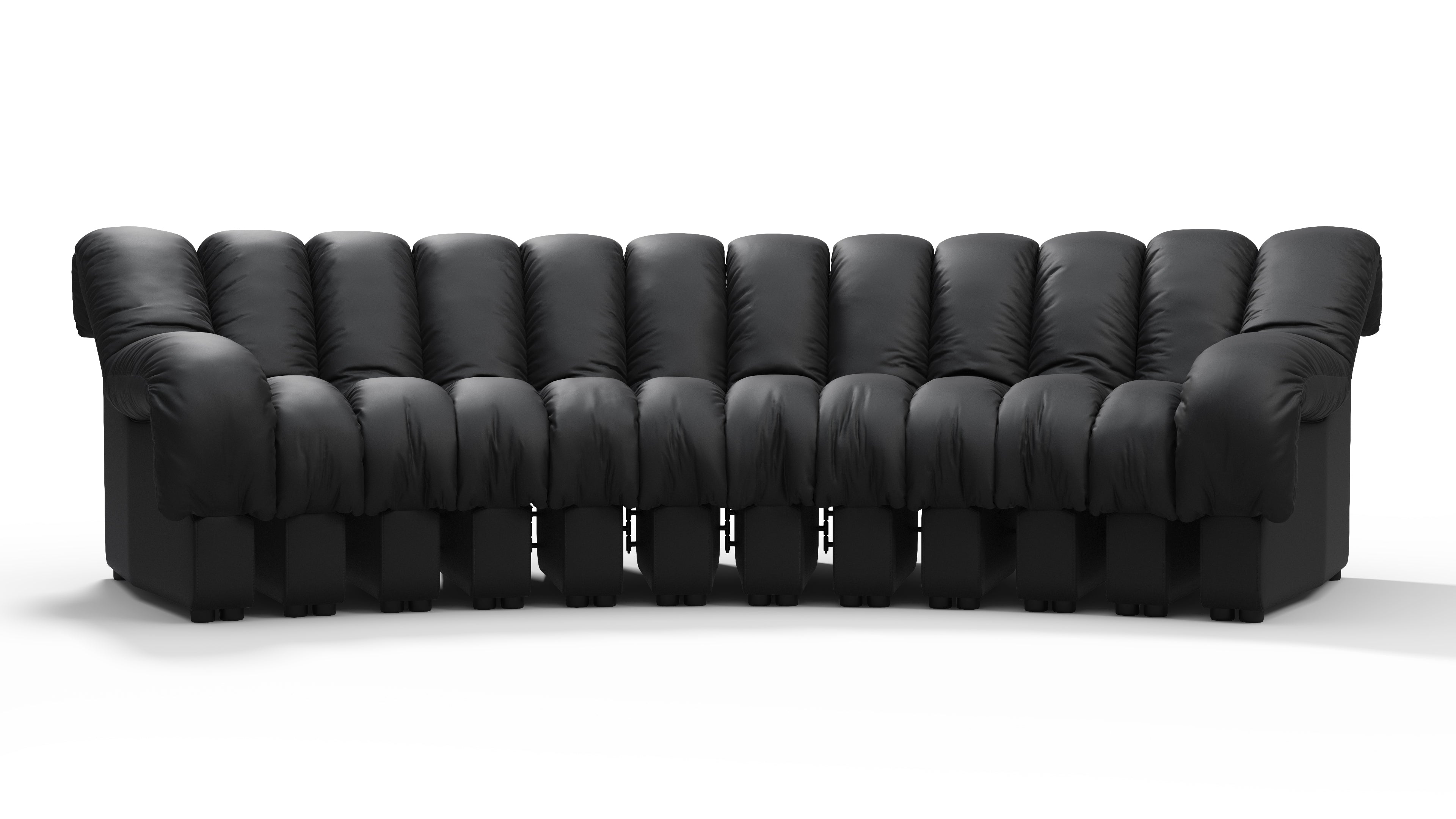Image of DS 600 - DS 600 Three Seater Sofa, Black Vegan Leather