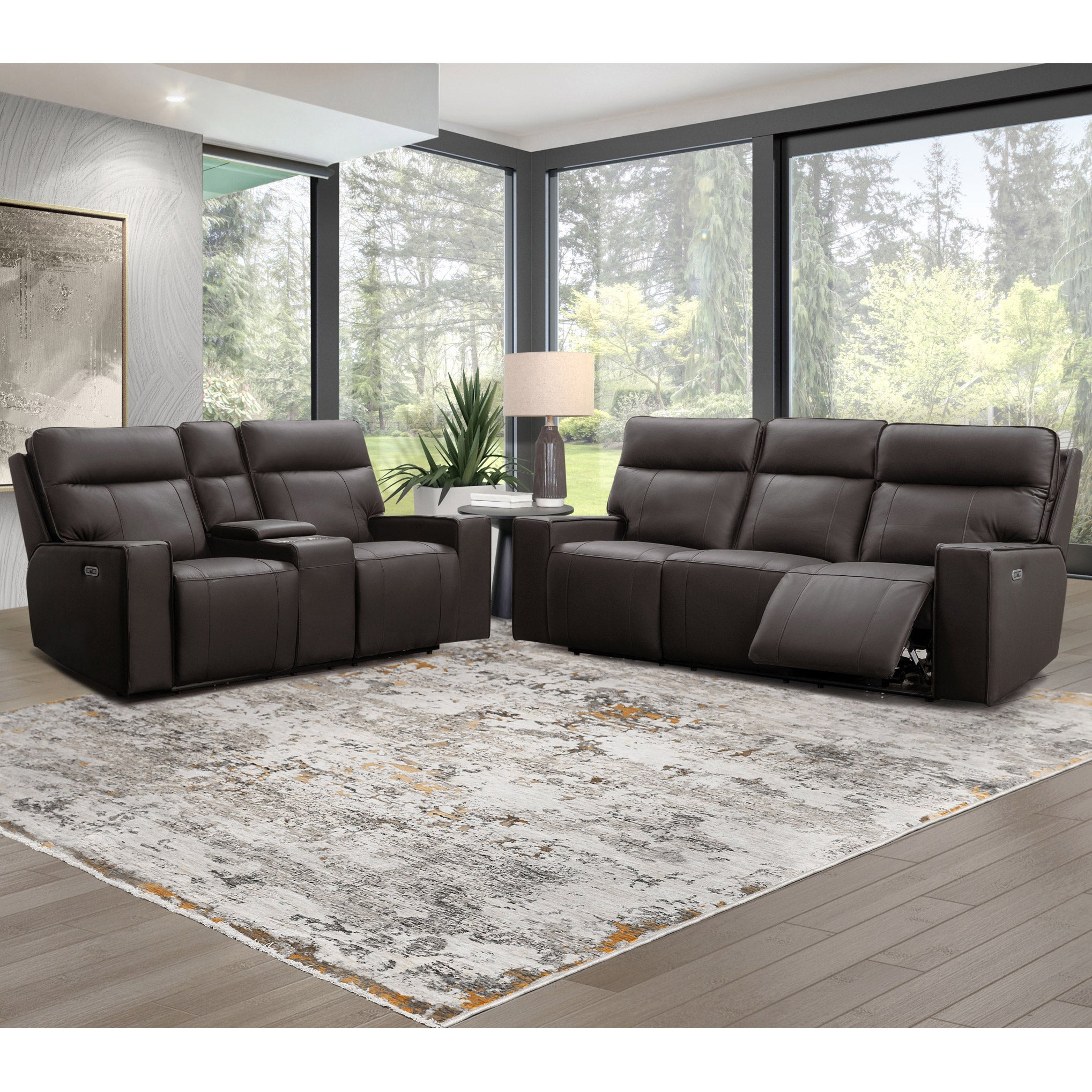 Kellan 2-Piece Leather Power Reclining Set with Power Headrests - Sofa, Loveseat