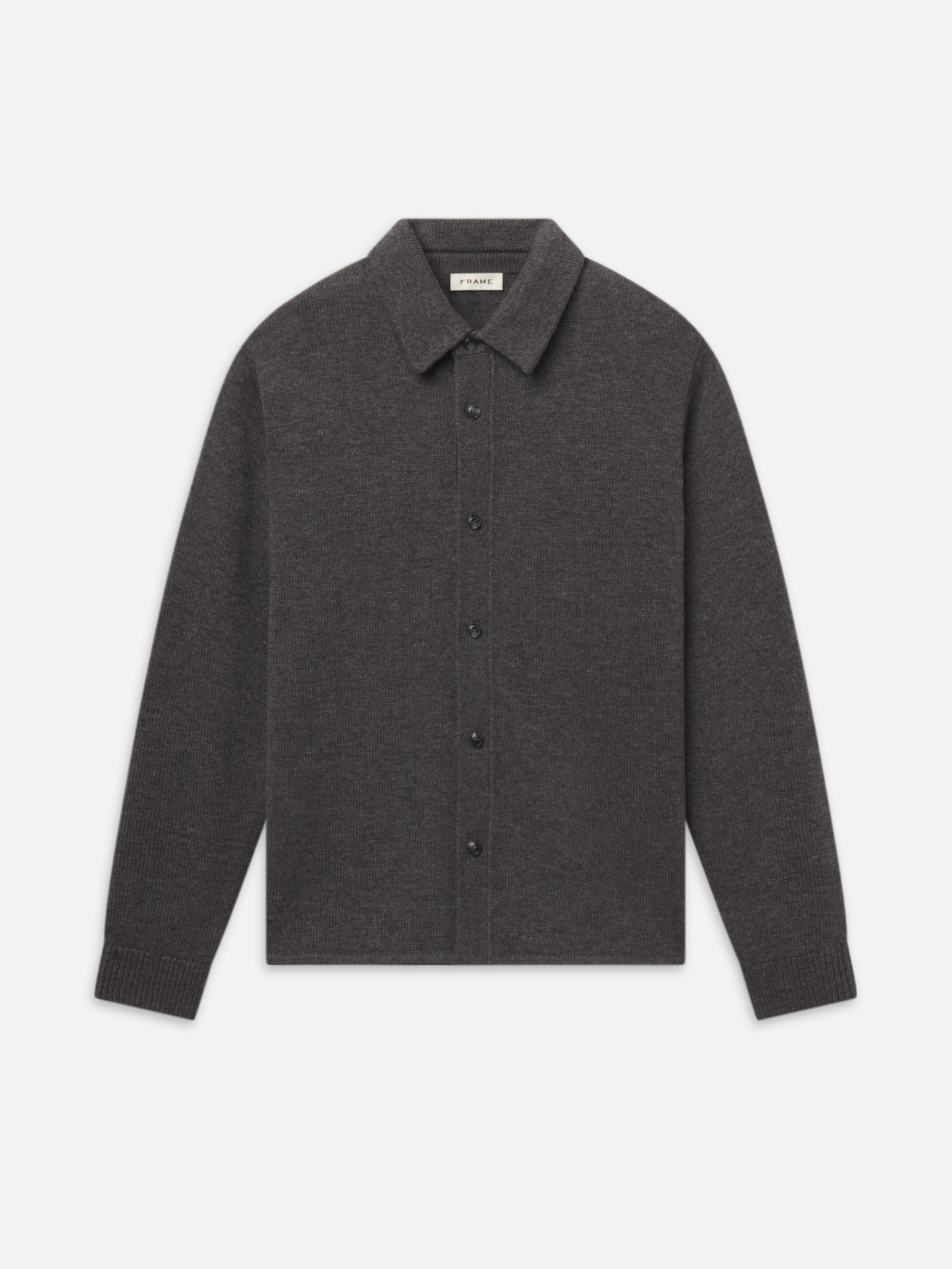 LONG SLEEVE SHIRT SWEATER IN ANTHRACITE