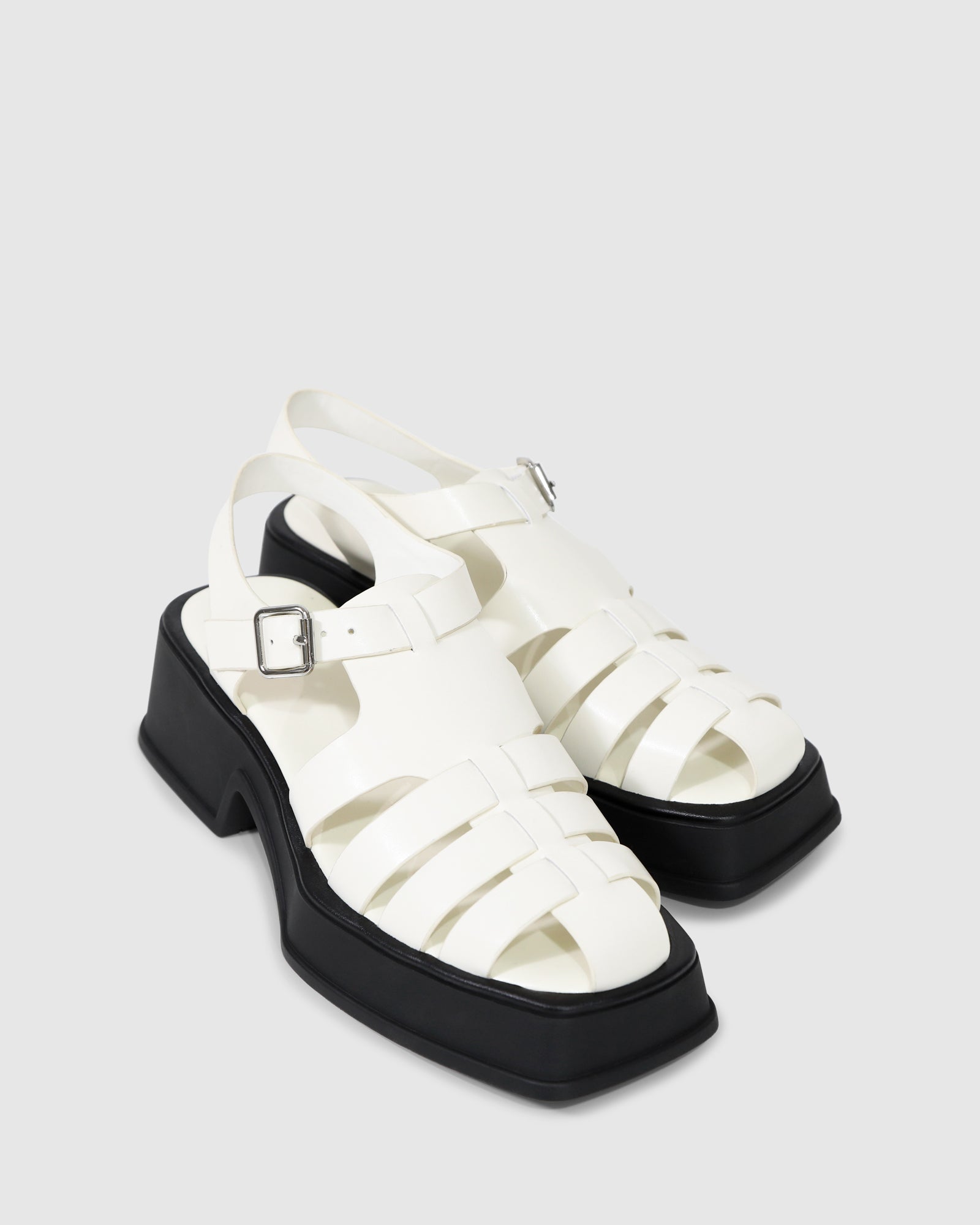 Image of Promises Leather Platform Sandal - Egg Shell