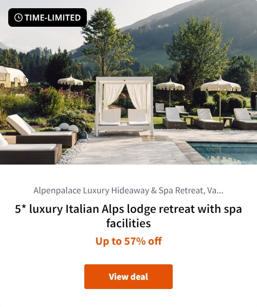 5* luxury Italian Alps lodge retreat with spa facilities