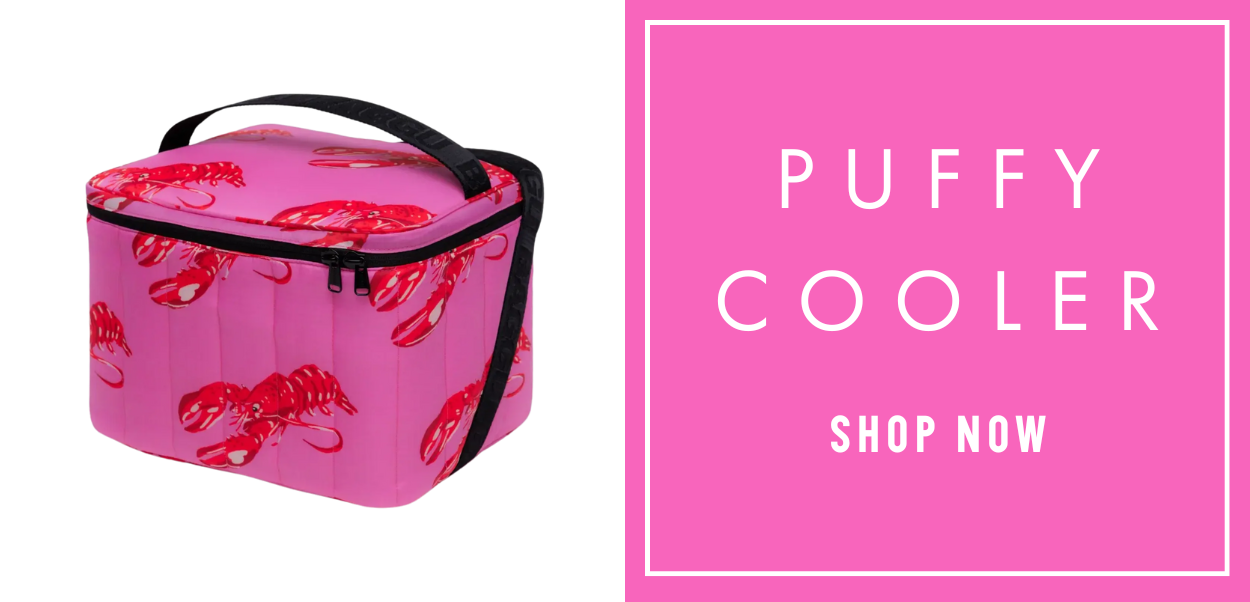 Baggu Puffy Cooler - Pink Lobster