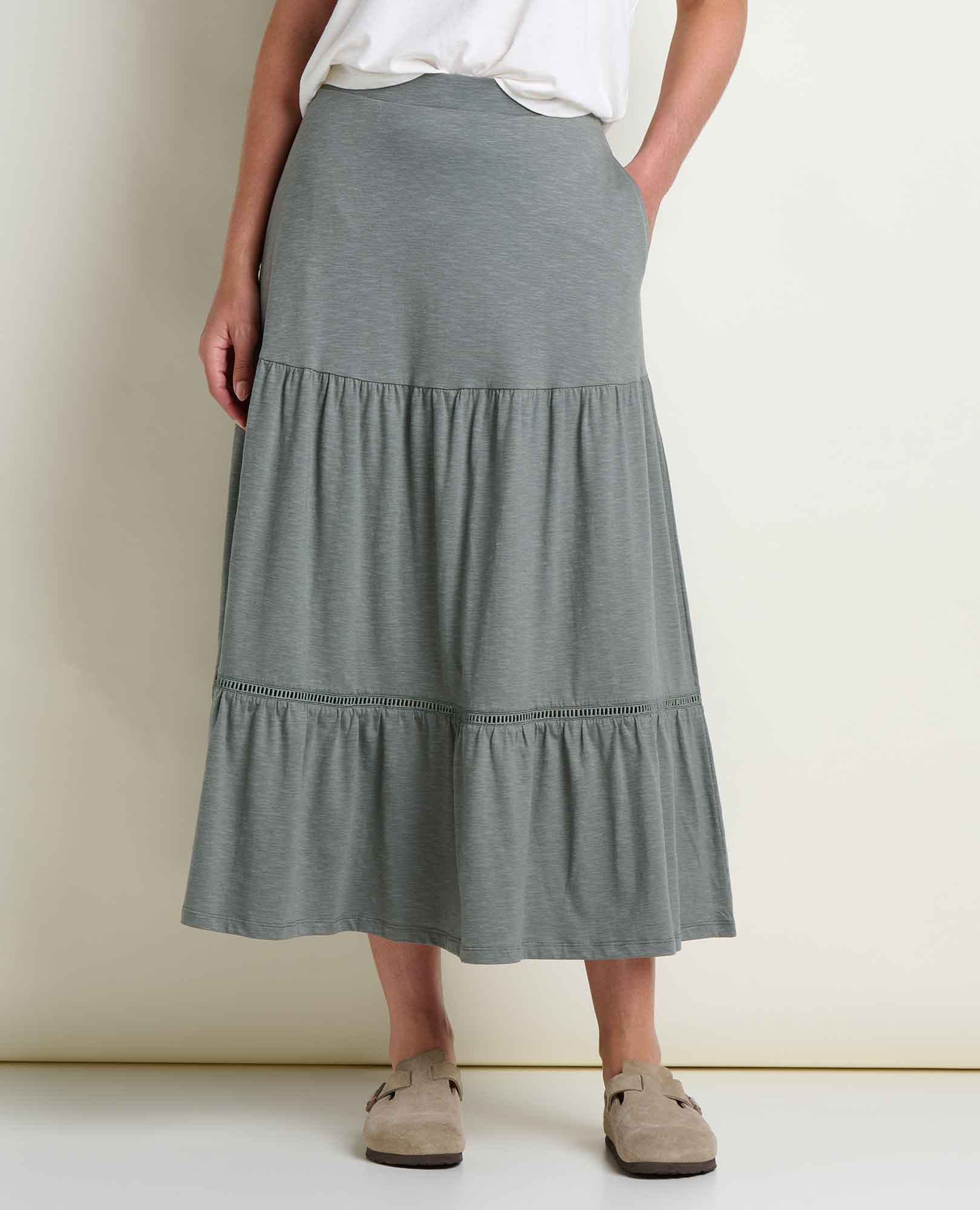 Image of Marigold Tiered Midi Skirt