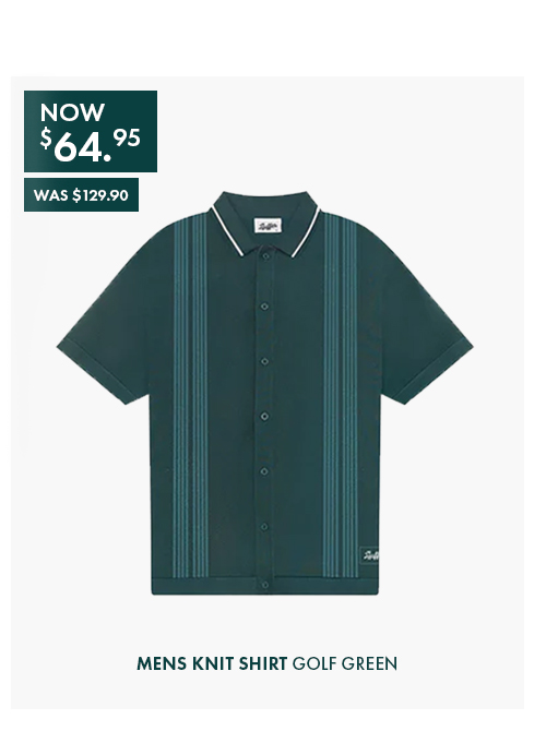 MENS KNIT SHIRT GOLF GREEN