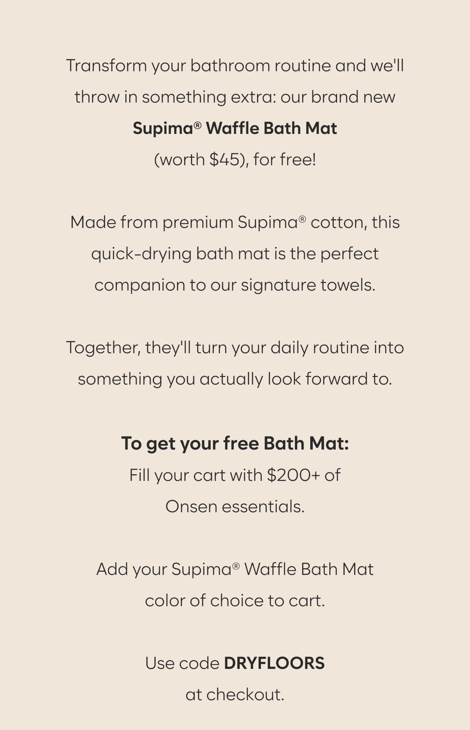 Spend $200 for a free bath mat