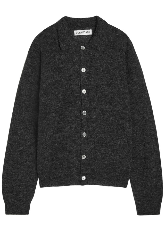 OUR LEGACY Evening brushed wool-blend polo shirt