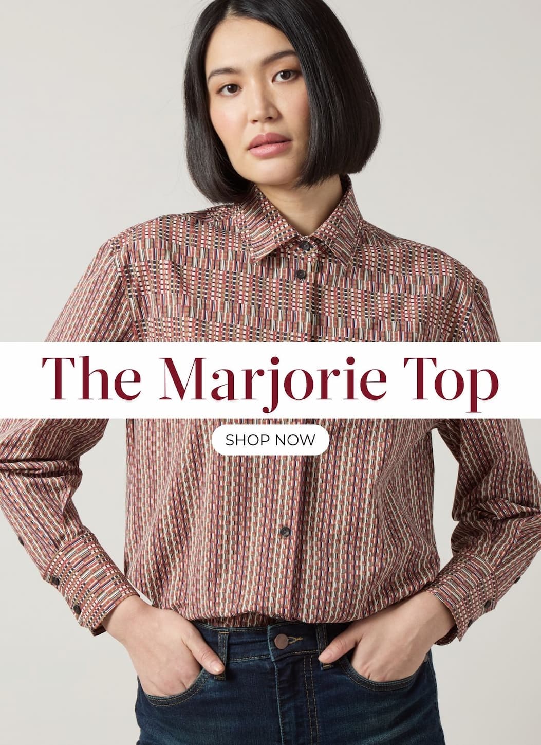 Marjorie Placed Print Button Up Shirt
