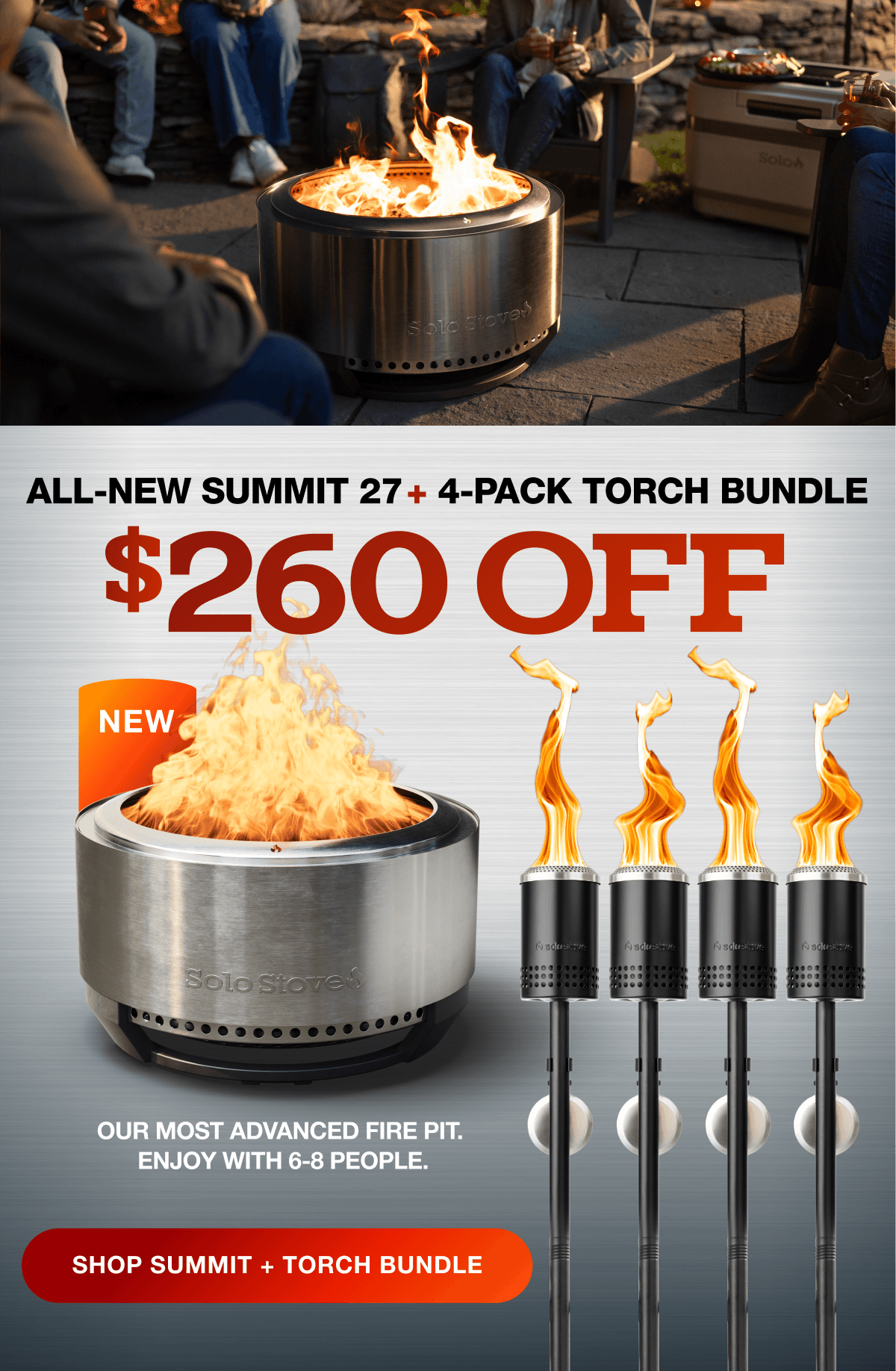 Summit 27 Fire Pit + Torches Bundle