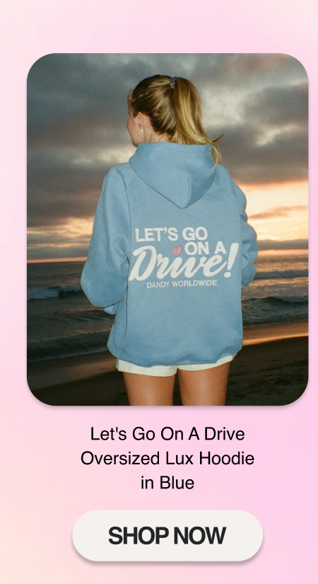 Let's Go On A Drive Oversized Lux Hoodie in Blue