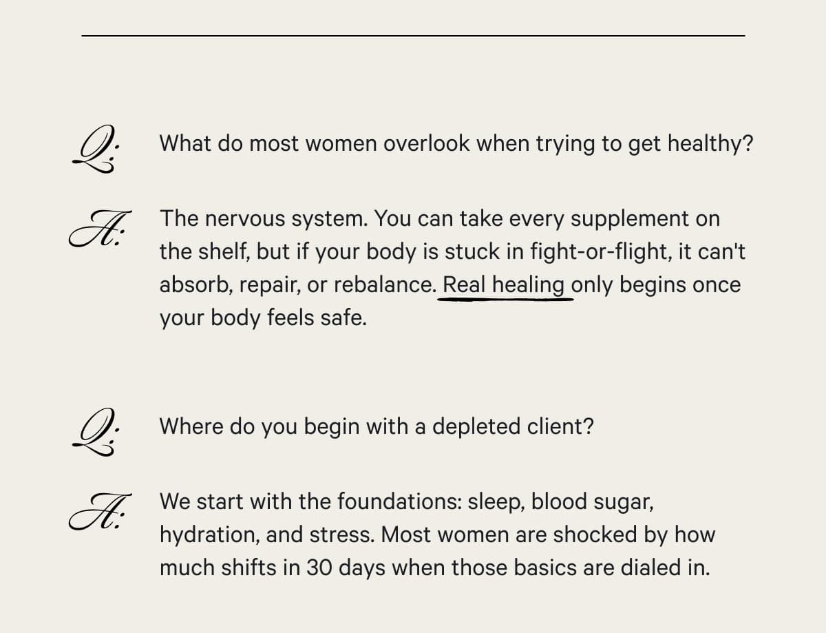 Q: What do most women overlook when trying to get healthy?