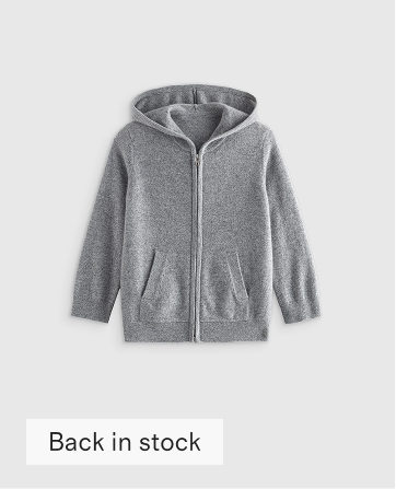 Washable Cashmere Full Zip Hoodie