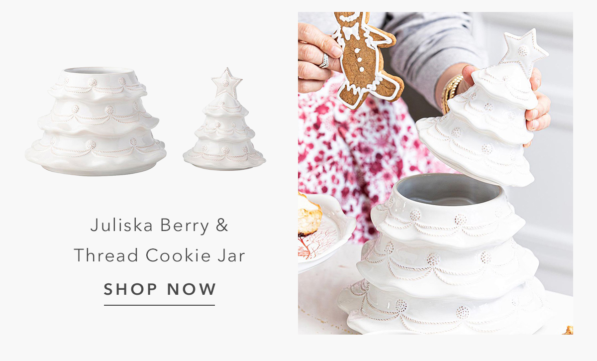 Juliska Berry & Thread French Country Whitewash Ceramic Christmas Cookie Jar