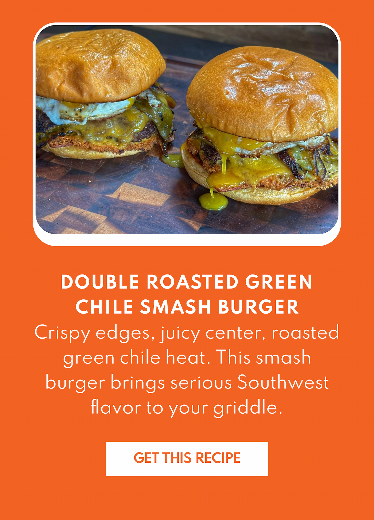 Double Roasted Green Chili Smash Burger