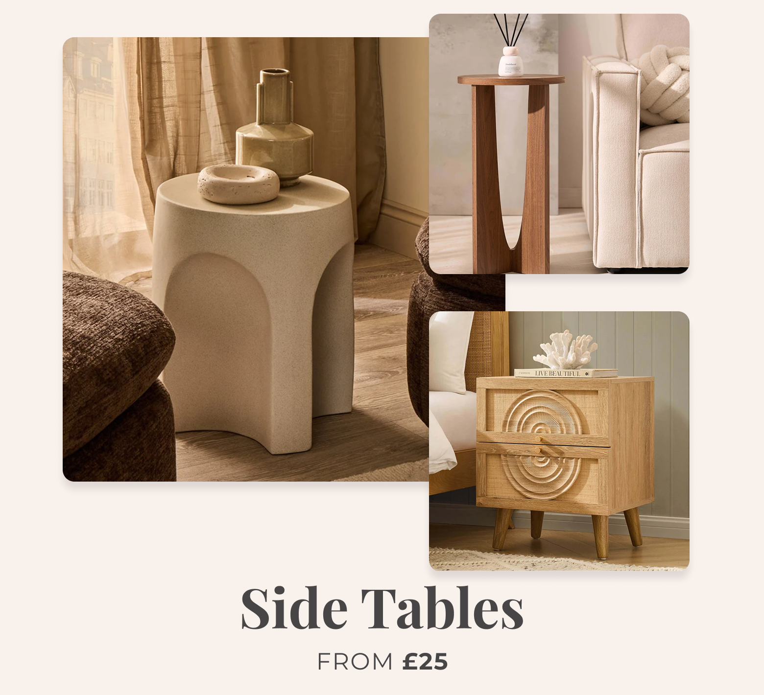 Side tables from £25