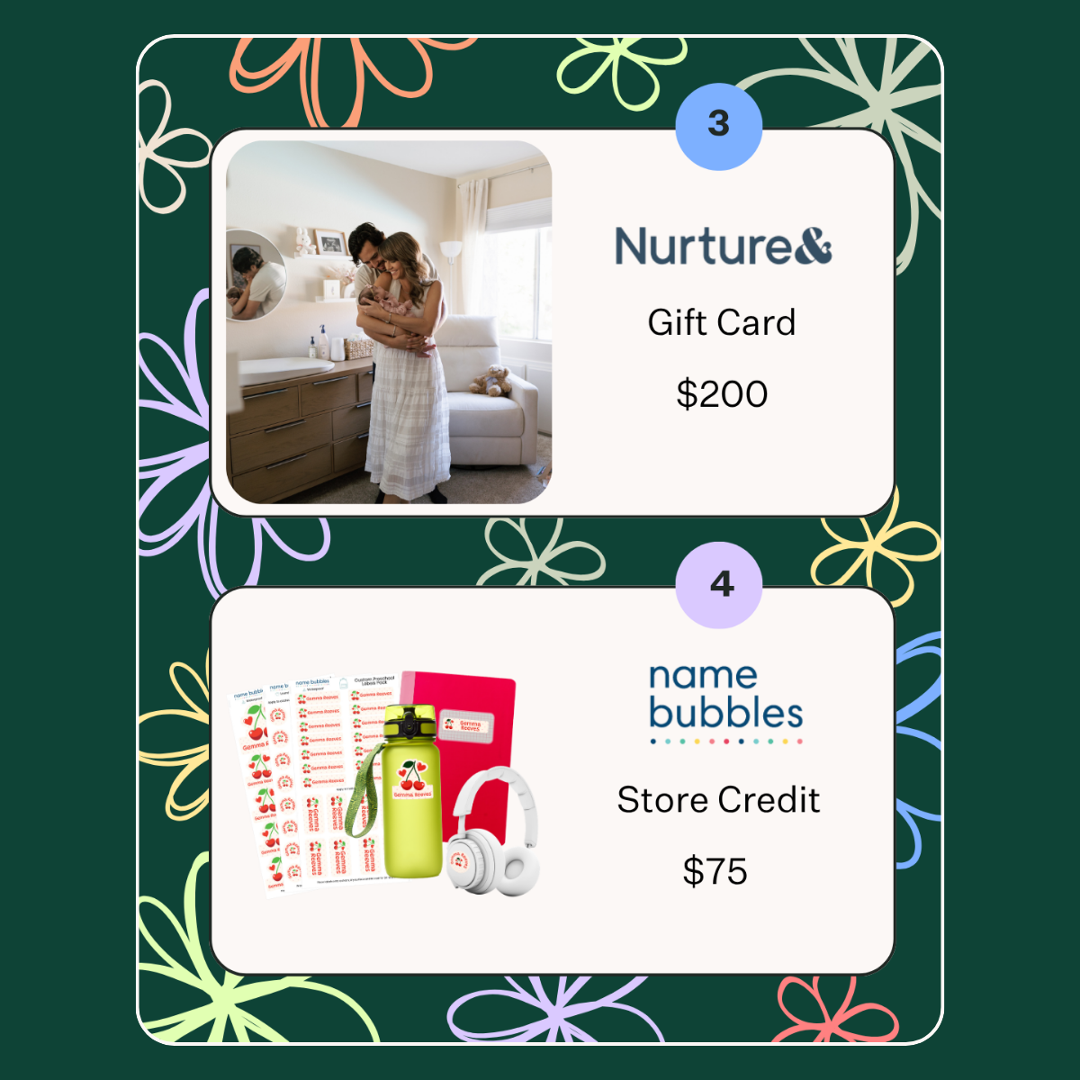 Nurture& Name bubbles