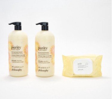 philosophy summer celebration 32oz purity duo & 30ct cloths