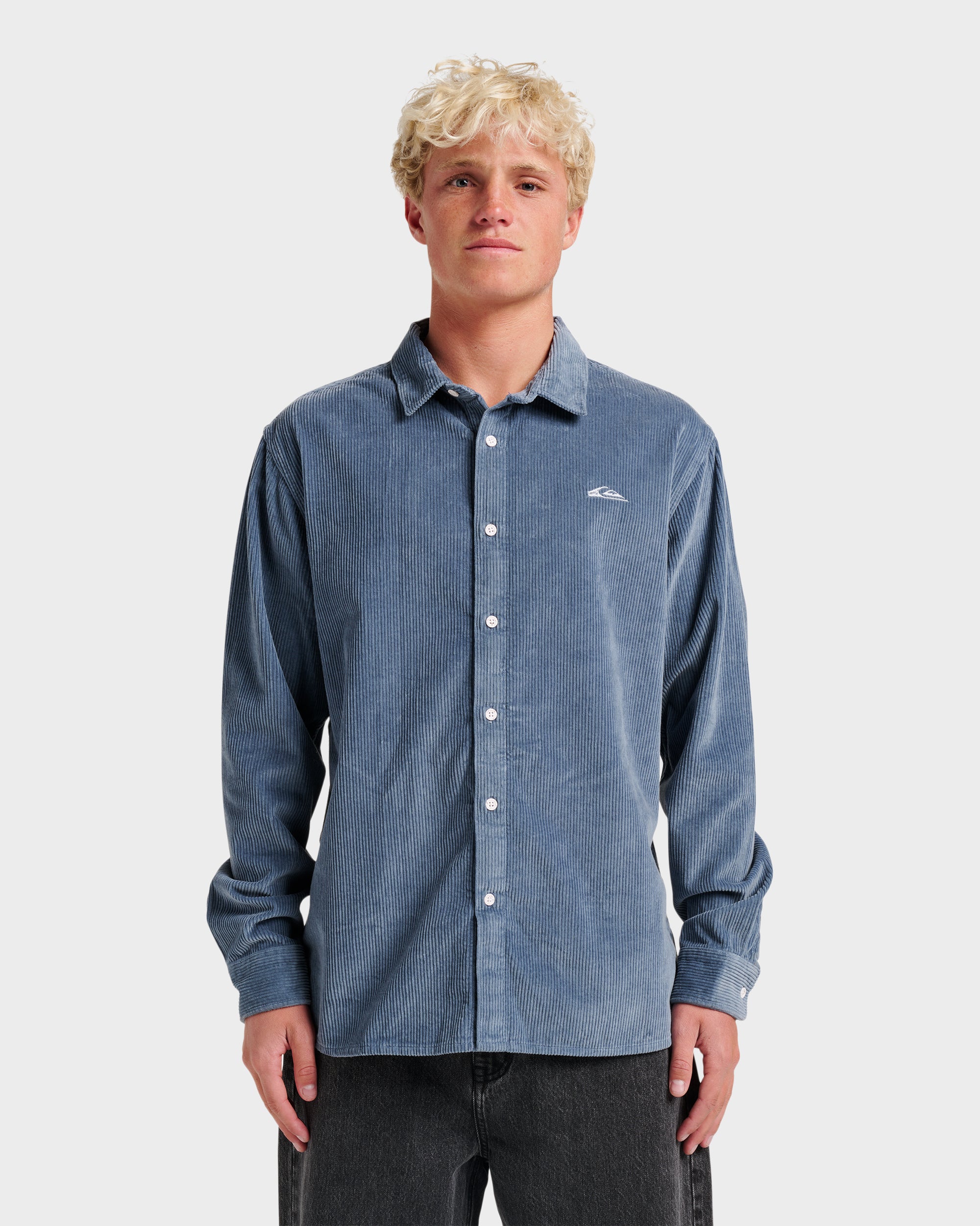 Image of Cord Long Sleeve Shirt - China Blue