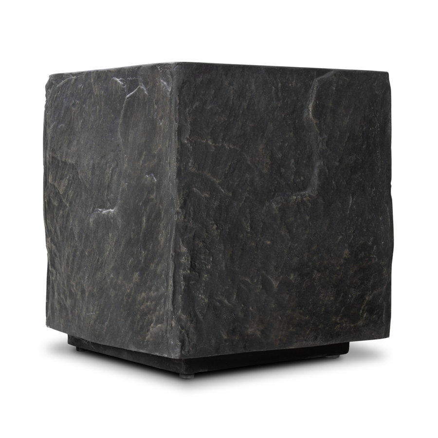 Lucius End Table-Textured Black Concrete