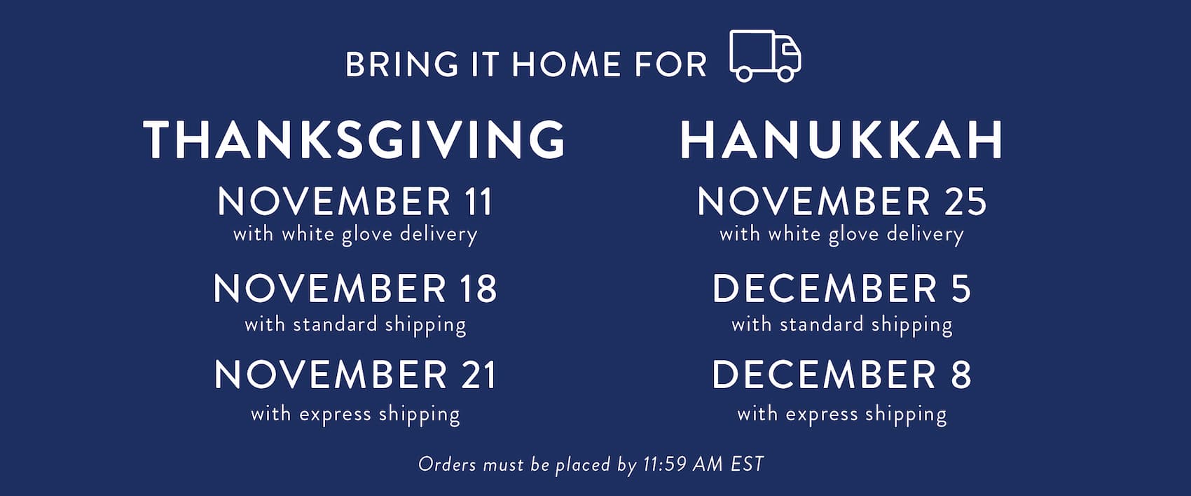 Bring it home for the Holidays