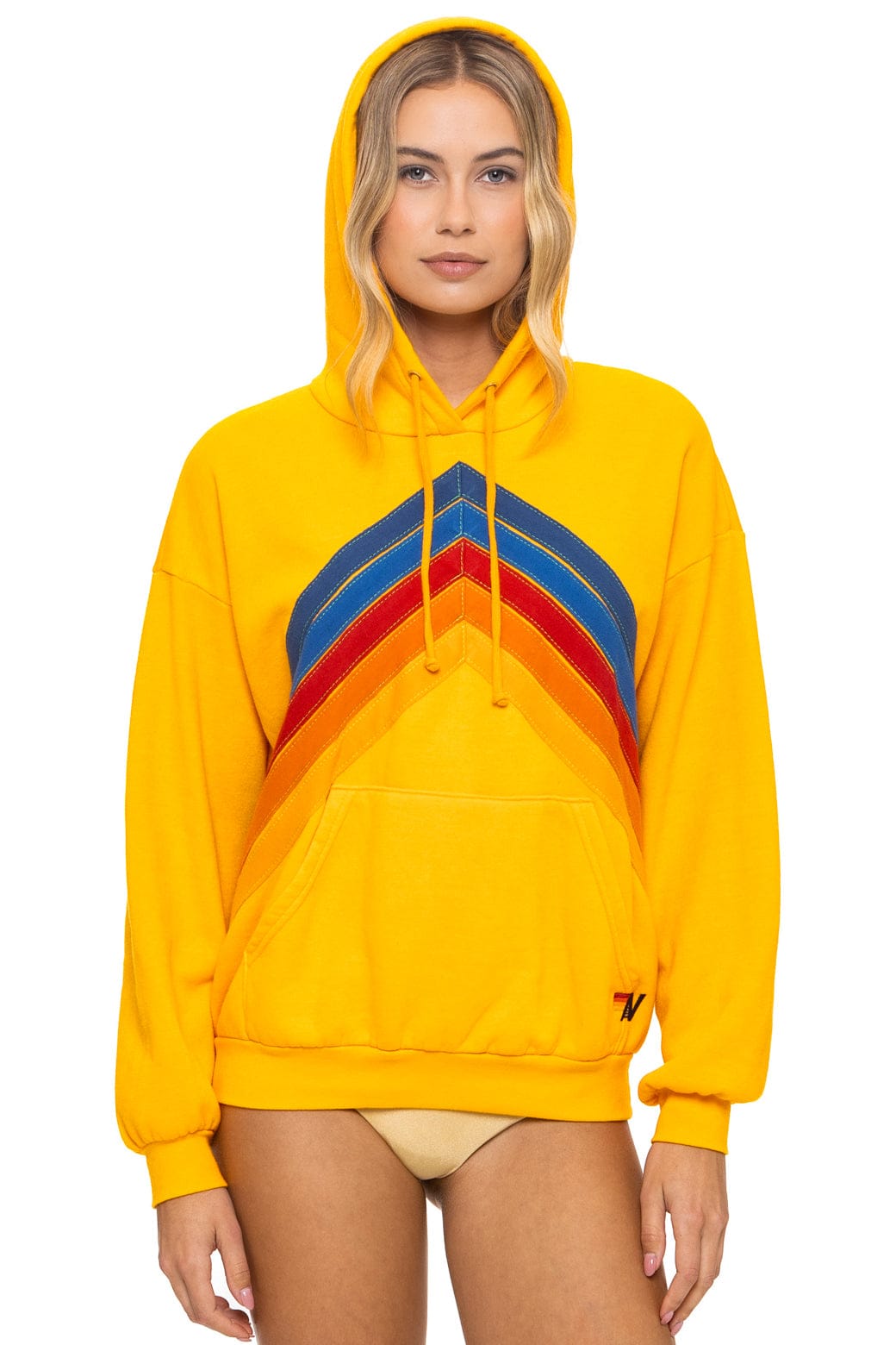 Image of MOUNTAIN STITCH CHEVRON PULLOVER HOODIE RELAXED - GOLD